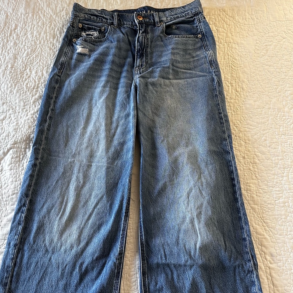 American Eagle High Rise Wide Leg Baggy Jeans